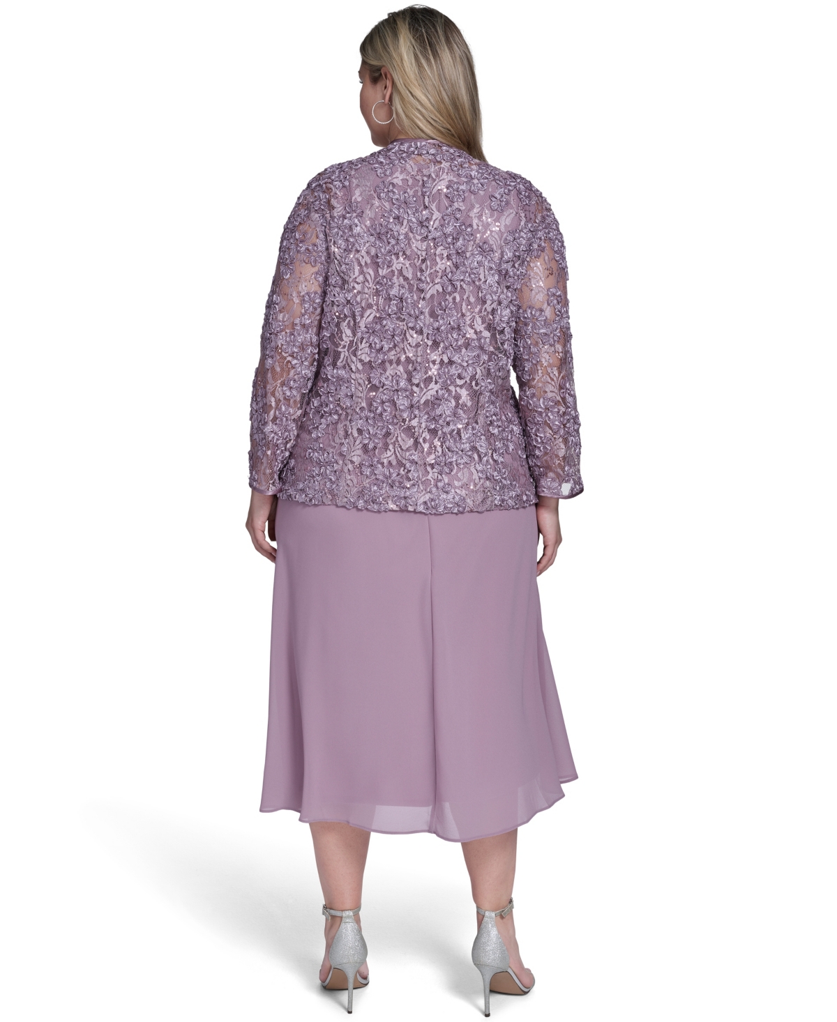 Jessica Howard Plus Soutache Jacket and Fit & Flare Dress, 2-Piece Set