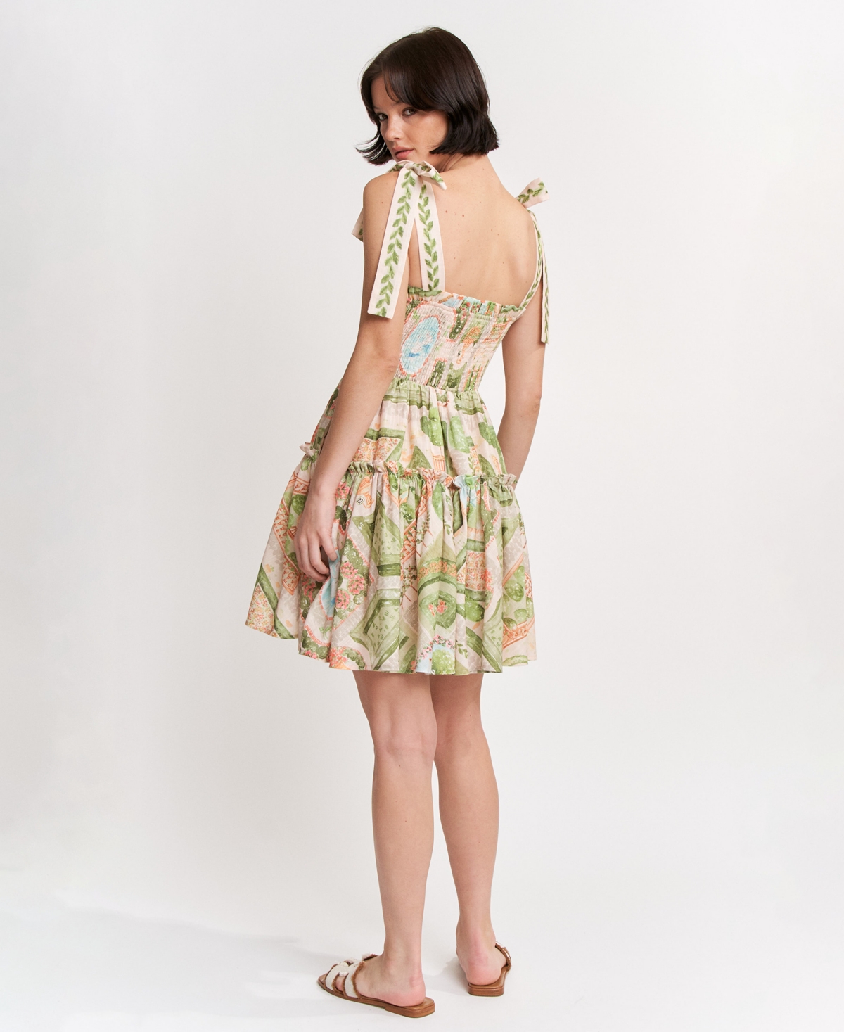 En Saison Women's Sariyah Square Neck Tiered Mini Dress