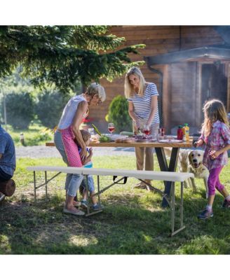 6 FT Portable Folding Bench Outdoor Picnic Bench 550 lbs Limited for Dining