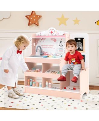 Wooden Doctor Playset with 24 Accessories and Storage