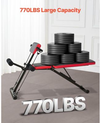Multi-Functional Weight Bench, Adjustable Roman Chair and Hyperextension Bench for Back, Core and Arm Training