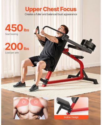 Incline Chest Fly and Rear Delt Fly Machine, Adjustable Upper Body Strength Trainer for Home Gym, 450 lb Capacity