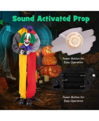 4.5ft Grins Animatronic Clown with Pre-Recorded Phrases and LED Eyes