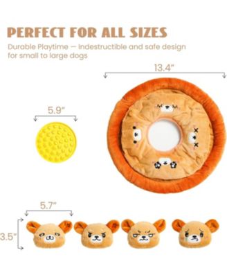 Bear Circus Toy Licking Mat plus Snuffle Mat, Hide and Seek Toy set, 6 in 1 Squeaky Toy Set for Cats & Dogs