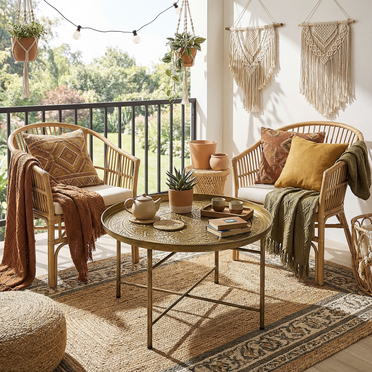 Homcom 24" Round Table with Hamme Tray Top & Metal Frame,