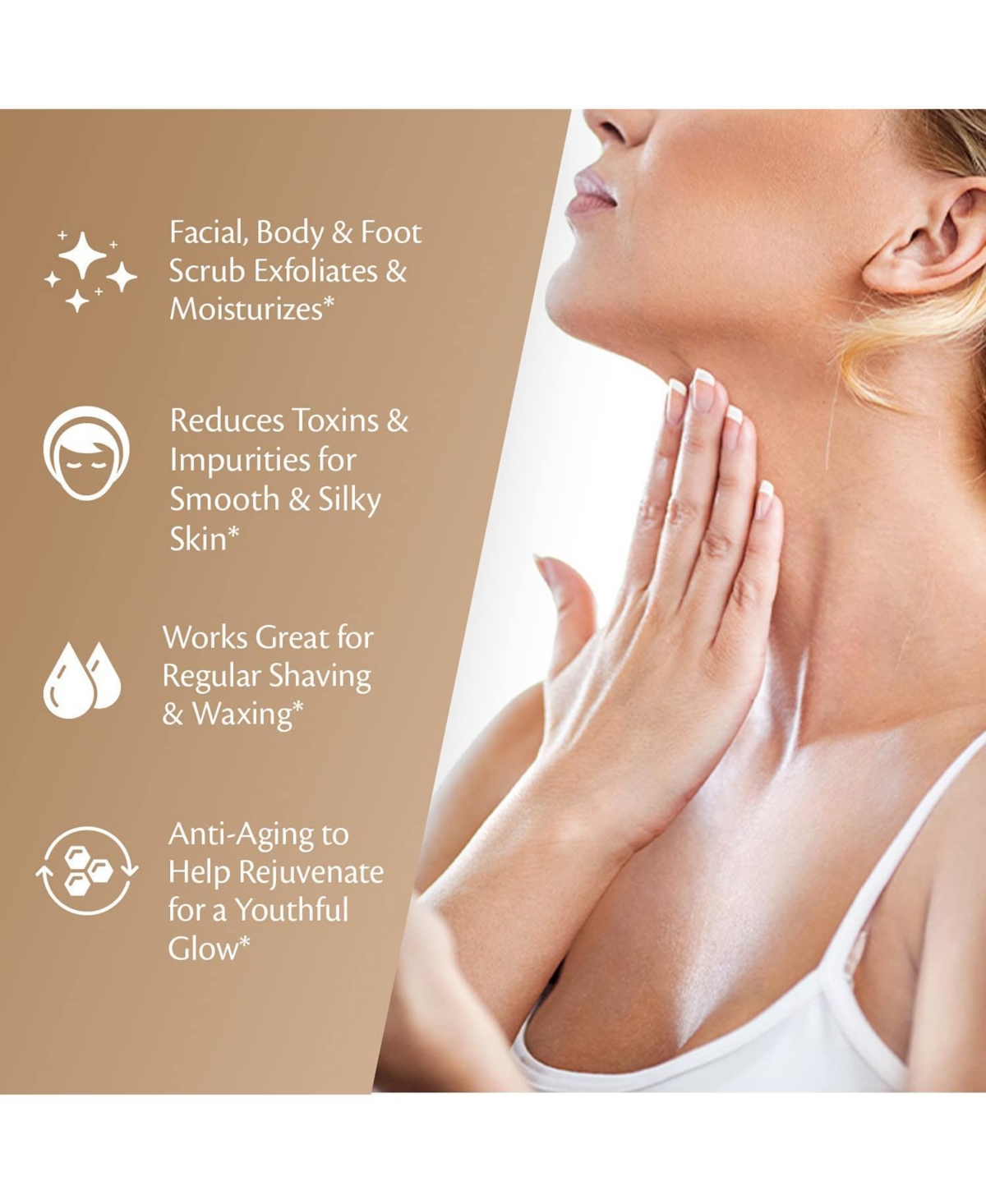 M3 Brown Sugar Body Scrub with Collagen Stem Cell Exfoliating Body Scrubber Face Cleanser Fight Skin Care Appearance Cellulite Fine Line Stretch Mark