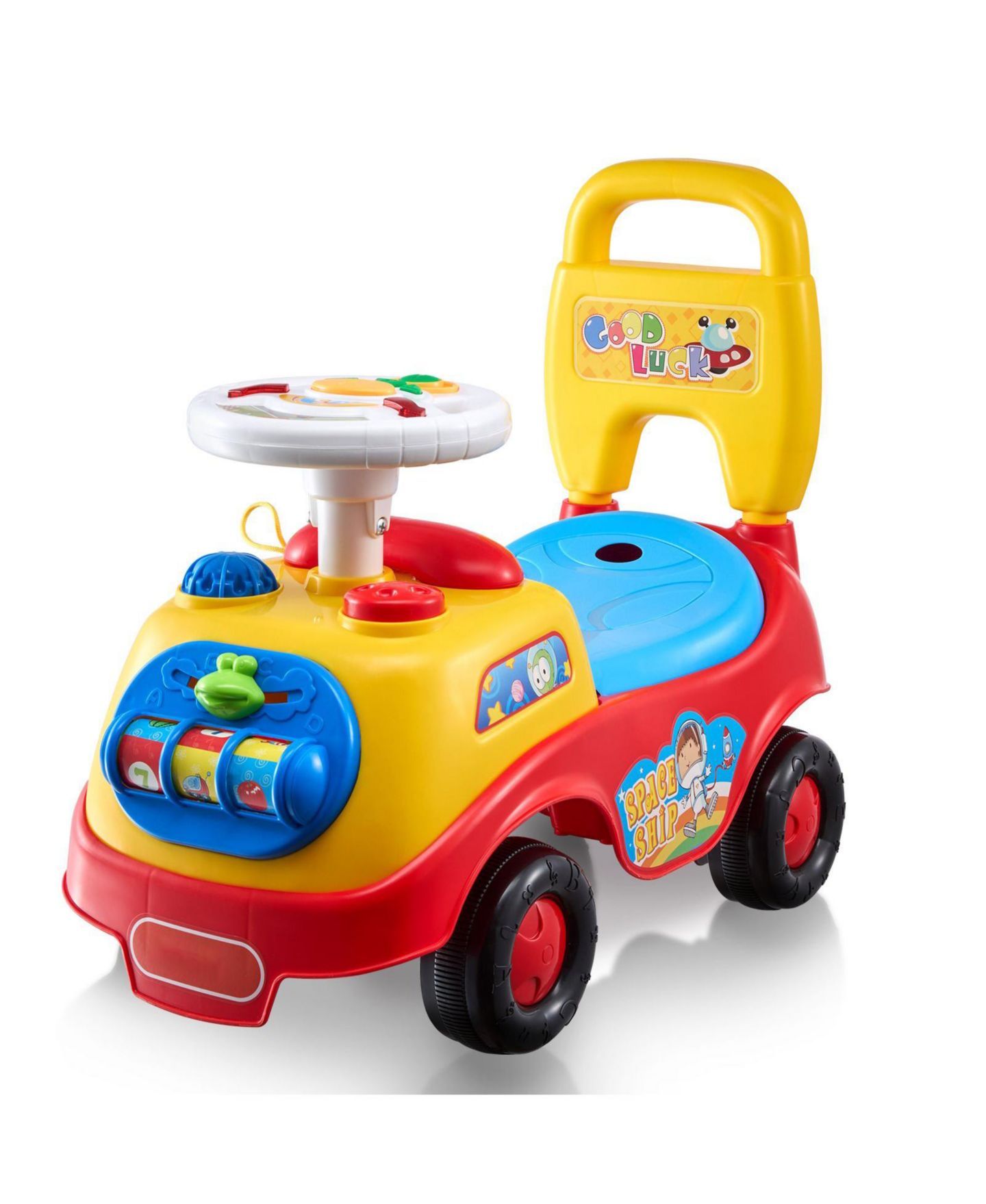 Детская игрушка Mecale Ride On Push Car Sit-to-Stand with Musical Steering Wheel & Under-Seat Storage, Ages 1-3, цвет: Жёлтый — фото 1