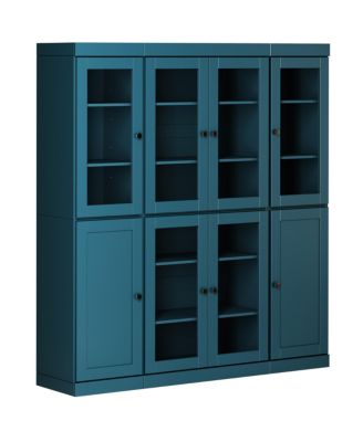 100% Solid Wood Pantry Cabinet, Shaker Doors, 2 Drawers, Adjustable Shelves, 65" Wide, 71.5" Tall