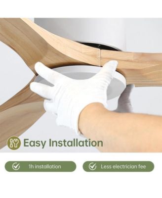 52-inch Modern White 3-Blade Ceiling Fan with Remote Control and Supporting Mobile Device Connection