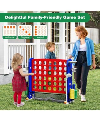 Jumbo 4 to Score Game with Ring Toss and Basketball Hoop