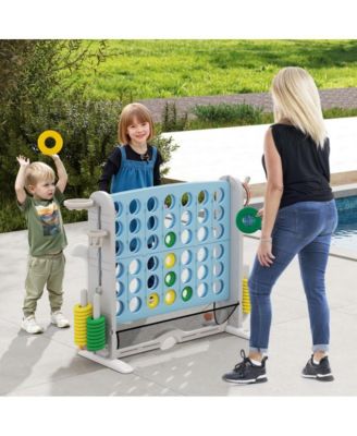 Jumbo 4 to Score Game with Ring Toss and Basketball Hoop