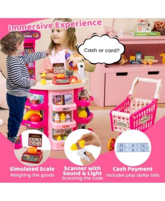 Kids Supermarket Playset with 76 Piece Grocery Accessories