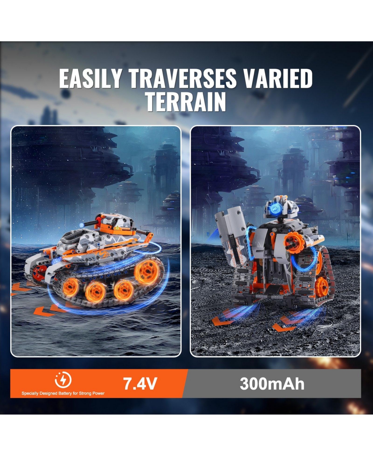 Mecale Stem Building Toys, 5-in-1 554PCS Rc Car Kit with Remote & App Control, Build Car/Robot/Tank/Snowplow