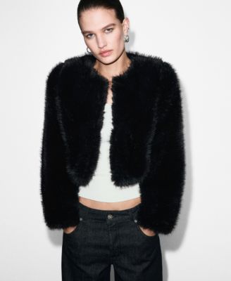 Women's Faux-Fur Cropped Jacket