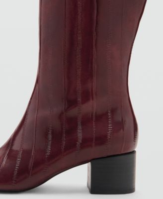 Women's Textured Heeled Boots