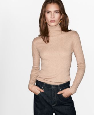 MANGO - Women's Lurex Perkins-Neck Sweater