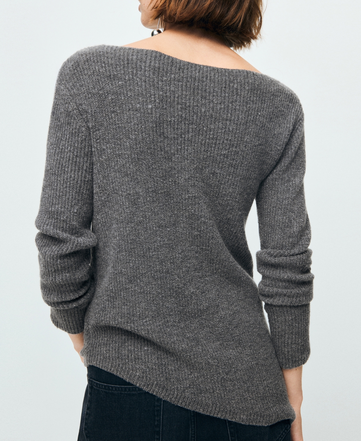 Mango Women's Metallic Detail Asymmetrical Sweater