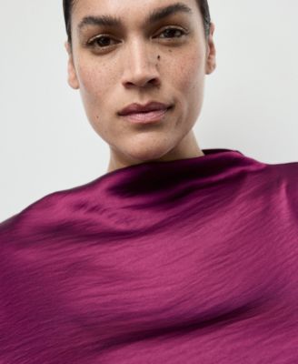 Women's Creased Effect Satin Dress