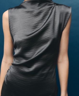 Women's Creased Effect Satin Dress