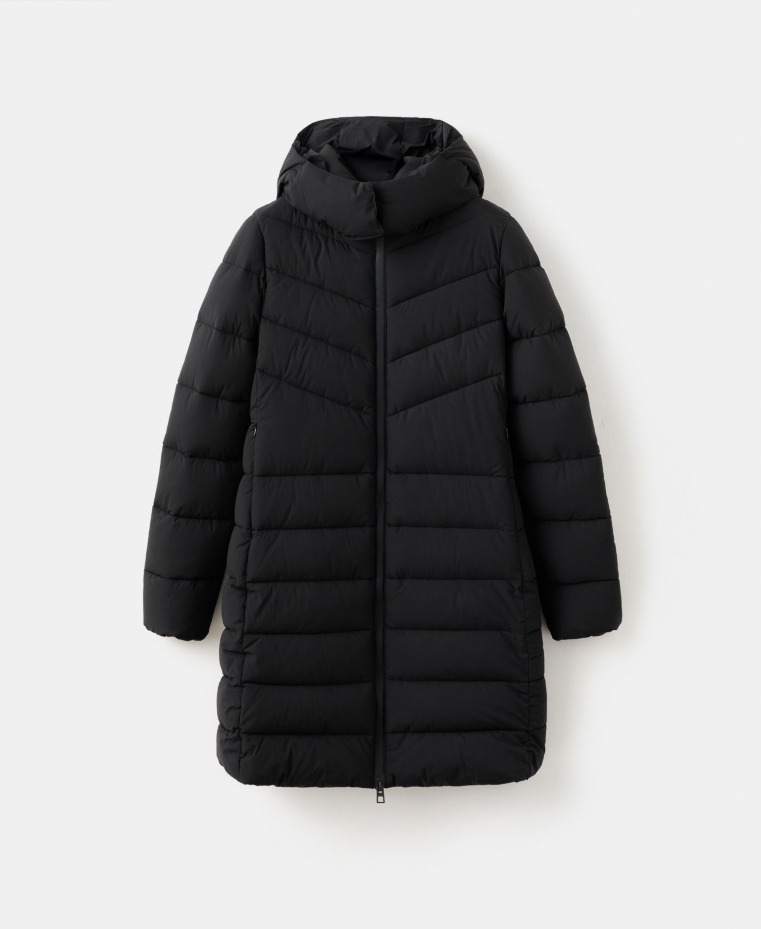 Women's Hood Midi Quilted Anorak Coat