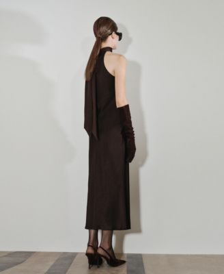 Women's Creased Effect Satin Dress