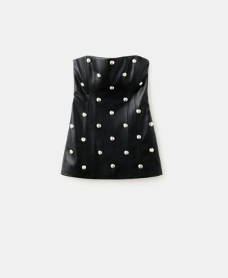 Women's Studded Faux-Leather Dress