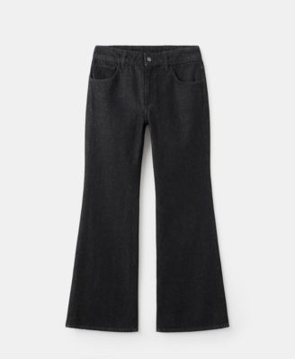 MANGO - Women's Flared Rinse-Wash Jeans