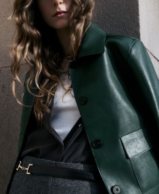 Женские куртки MANGO Sabina Faux-Leather Jacket — фото 7