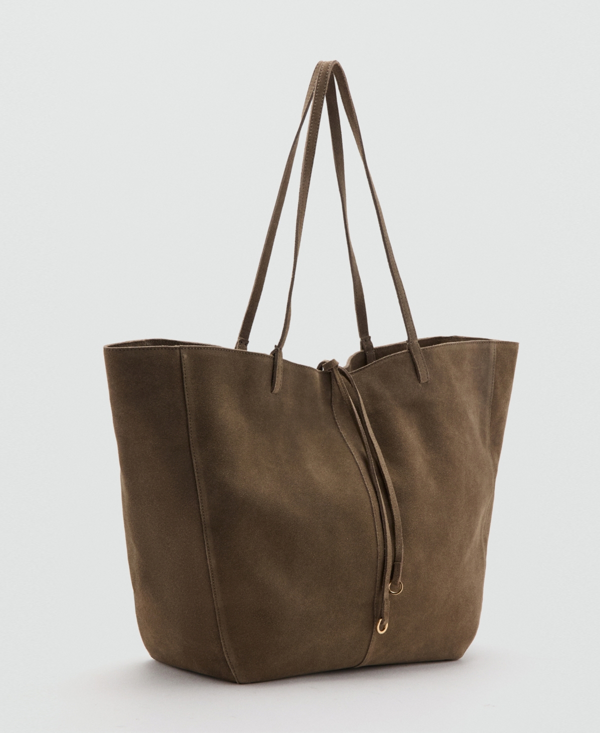 Mango Women's Suede Leather Shopper Bag