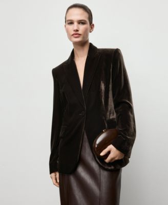 Women's Structured Velvet Blazer