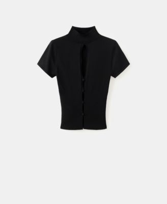 Women's Cut-Out Perkins-Neck Sweater