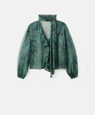 Women's Paisley-Print Foulard Blouse