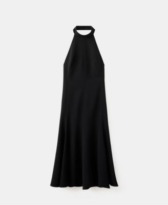 MANGO - Women's Open Back Halter-Neck Dress