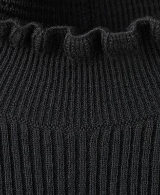 Women's Scalloped Edges Ribbed Sweater