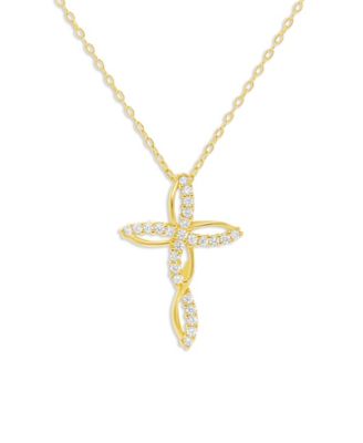 Cubic Zirconia Cross Pendant Necklace, Macy's Exclusive