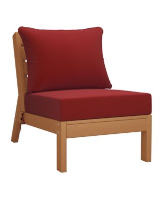 Outdoor Patio HDPE Teak Sectional Sofa with Patio Cushions