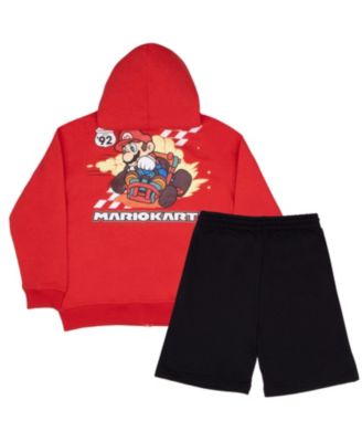 Mario Kart Big Boys Super Mario Hoodie and Shorts 2-Piece Outfit Set