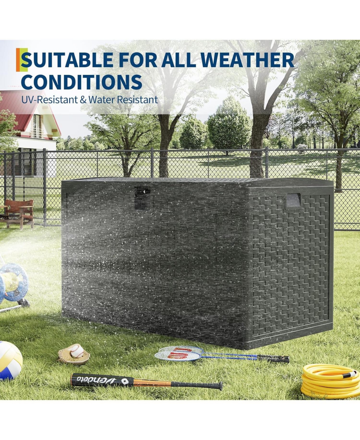 gaomon Outdoor 120-Gallon Waterproof Lockable Storage Box – Durable Deck Organizer for Packages, Patio Furniture & Garden Tools