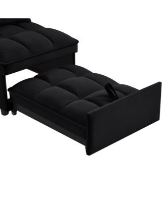 4-in-1 Convertible Sofa Bed with Storage Pockets Adjustable Backrest and Chaise Lounge