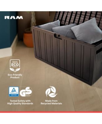 Outdoor Backyard Patio Storage Deck Box, 71 Gallon, Brown