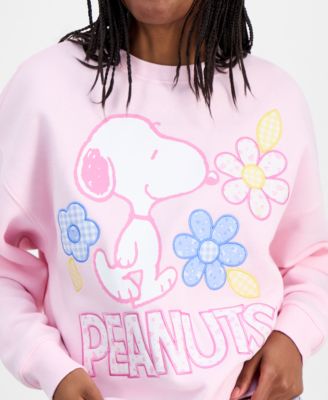 Juniors' Snoopy Flower Crewneck Sweatshirt