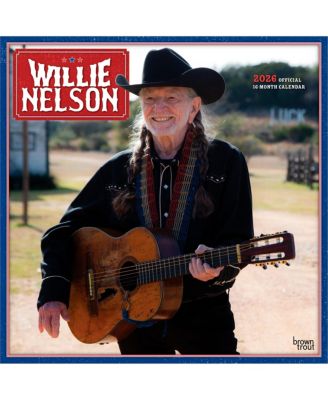 Willie Nelson OFFICIAL 2026 12 x 24 Inch (Hanging) Monthly Square Wall Calendar Plastic-Free