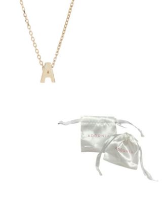 14k Gold-Plated Mini Initial Pendant Necklace, 16" + 2" extender