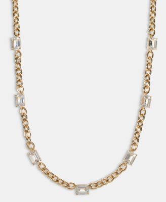 Gold-Tone Cubic Zirconia Collar Necklace, 16" + 3" extender
