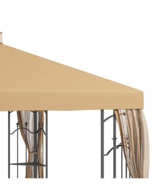 Decorative Outdoor Gazebo with Corner Shelves,