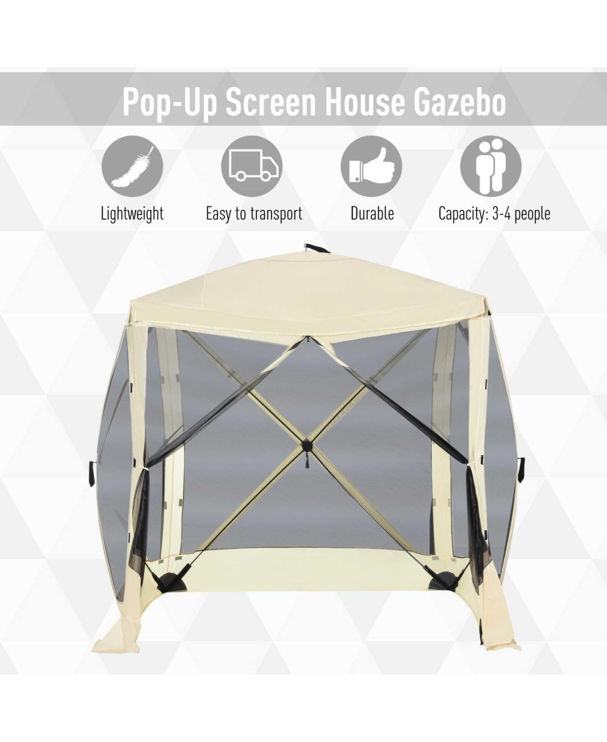 Outsunny 7.1' x 7.1' Outdoor Pop Up Party Tent Canopy w/ Carry Bag,
