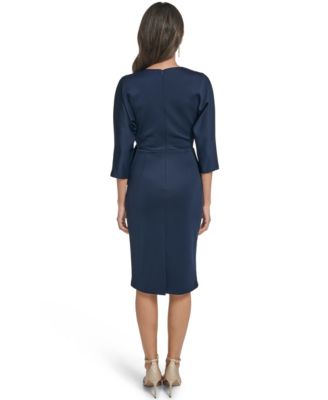 Women's V-Neck Side Drape Cocktail Dress