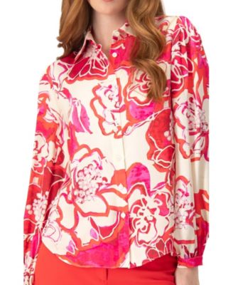 Women's Floral Print Long Sleeve Blouse