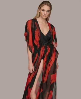 Donna Karan Women's Tie-Front Maxi Kaftan