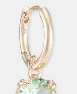 Gold-Tone Glass Stone Mixed Cut Drop Earrings